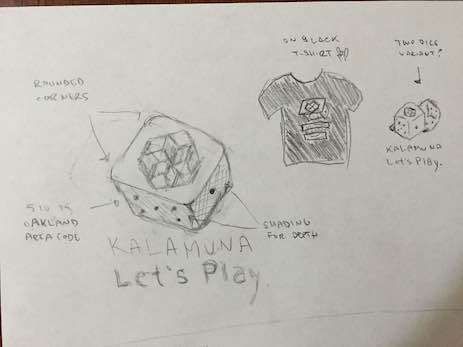 Sketch of the kalamuna t-shirt design
