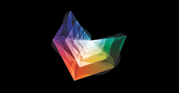 Colorful prism on black background