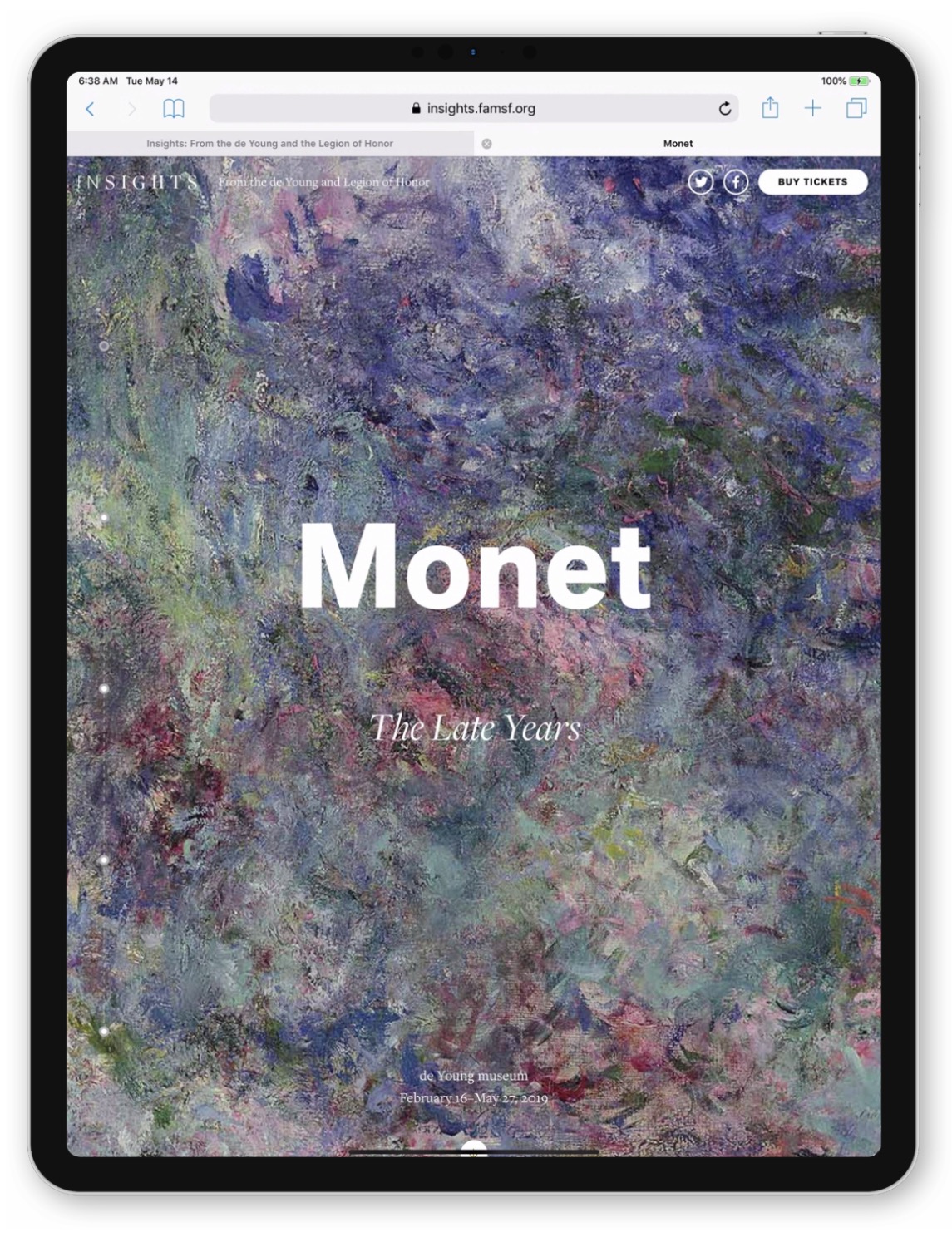 Monet cover page.
