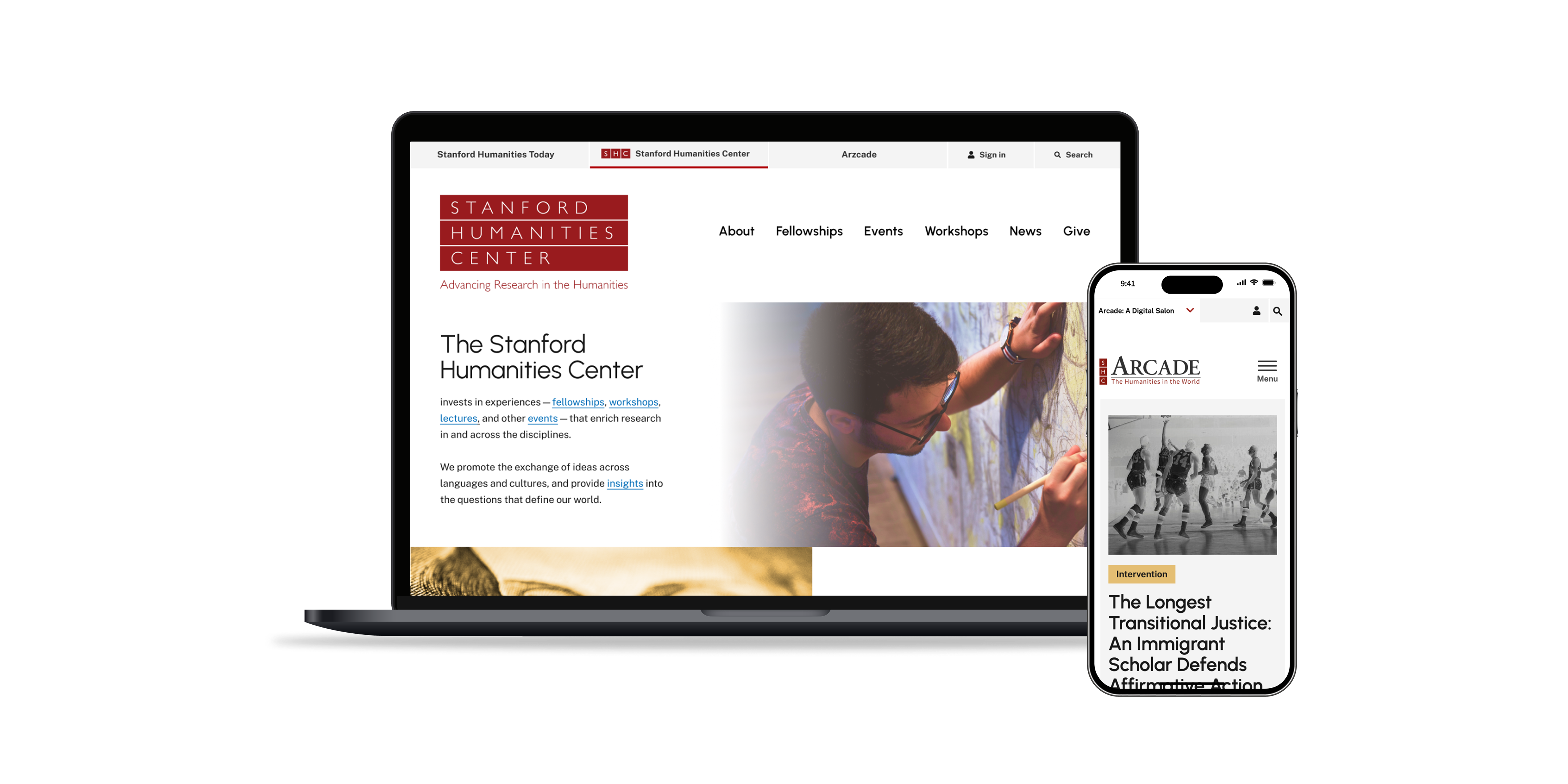 Website mockup on desktop and mobile devices