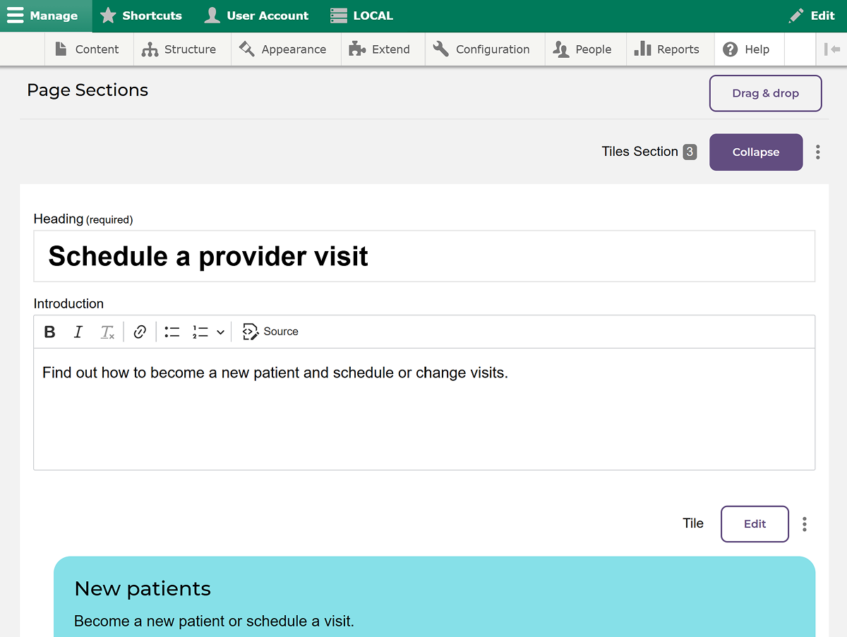Backend interface of Multnomah site.