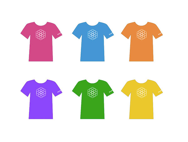 Solid t-shirts of various colors with white kalamuna logo