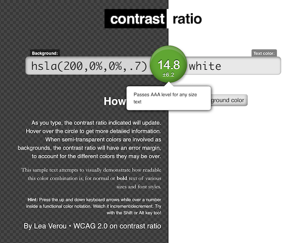 Contrast Ratio tool