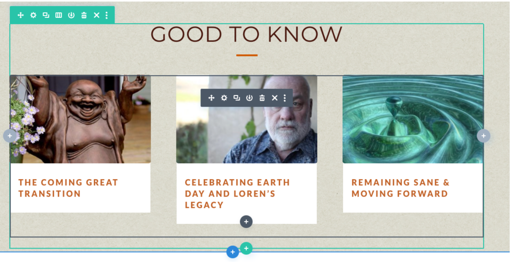 Divi’s user interface displays a design-in-progress