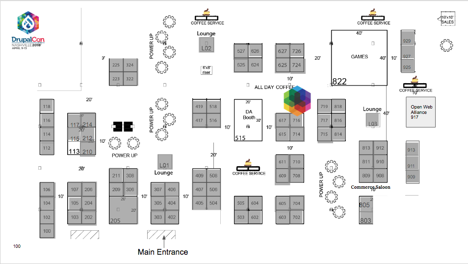 Drupalcon sponsor hall floor plan