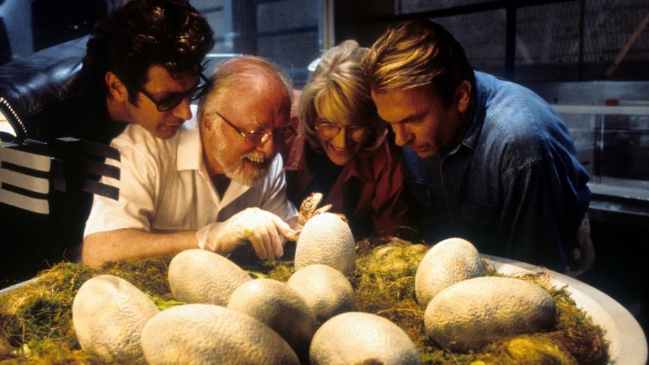 Scene from Jurassic Park when the baby raptor emerges from it's egg
