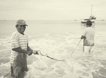 Two men fishing