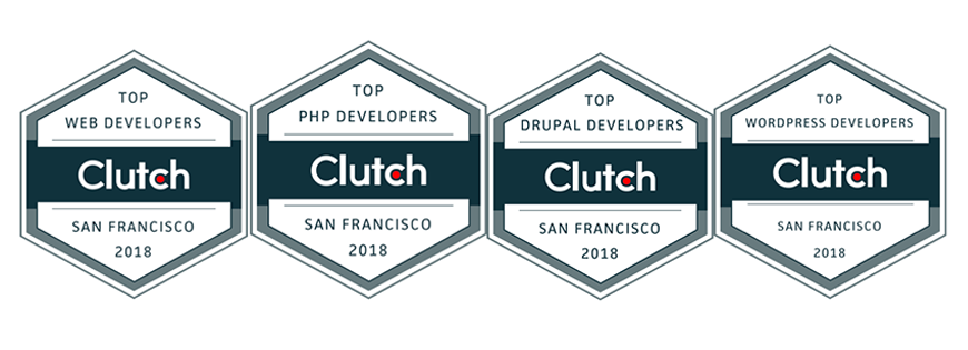 Badges communicating recognition from Clutch